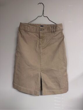 GAP Khaki Front-Slit Pencil Skirt